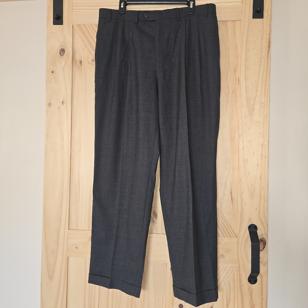 Lauren Ralph Lauren Total Comfort Dress Pants Men’s 38x32 100% Wool Cuffed Hem